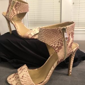 Ann Taylor Faux Snakeskin Stiletto Sandals